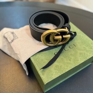 Authentic Gucci GG Marmont Wide Belt Unisex Size 100